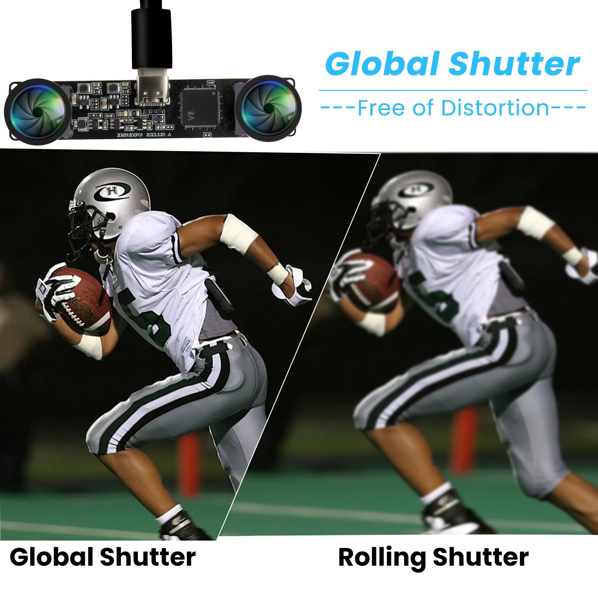 ELP 3D Stereo USB Kamera 120 fps Global Shutter Drucker Kameramodul mit 120 Grad ohne Verzerrung Synchronisierung mit Doppelobjektiv PC Computerkamera Plug and Play für Raspberry Pi Mac LinuxWindows