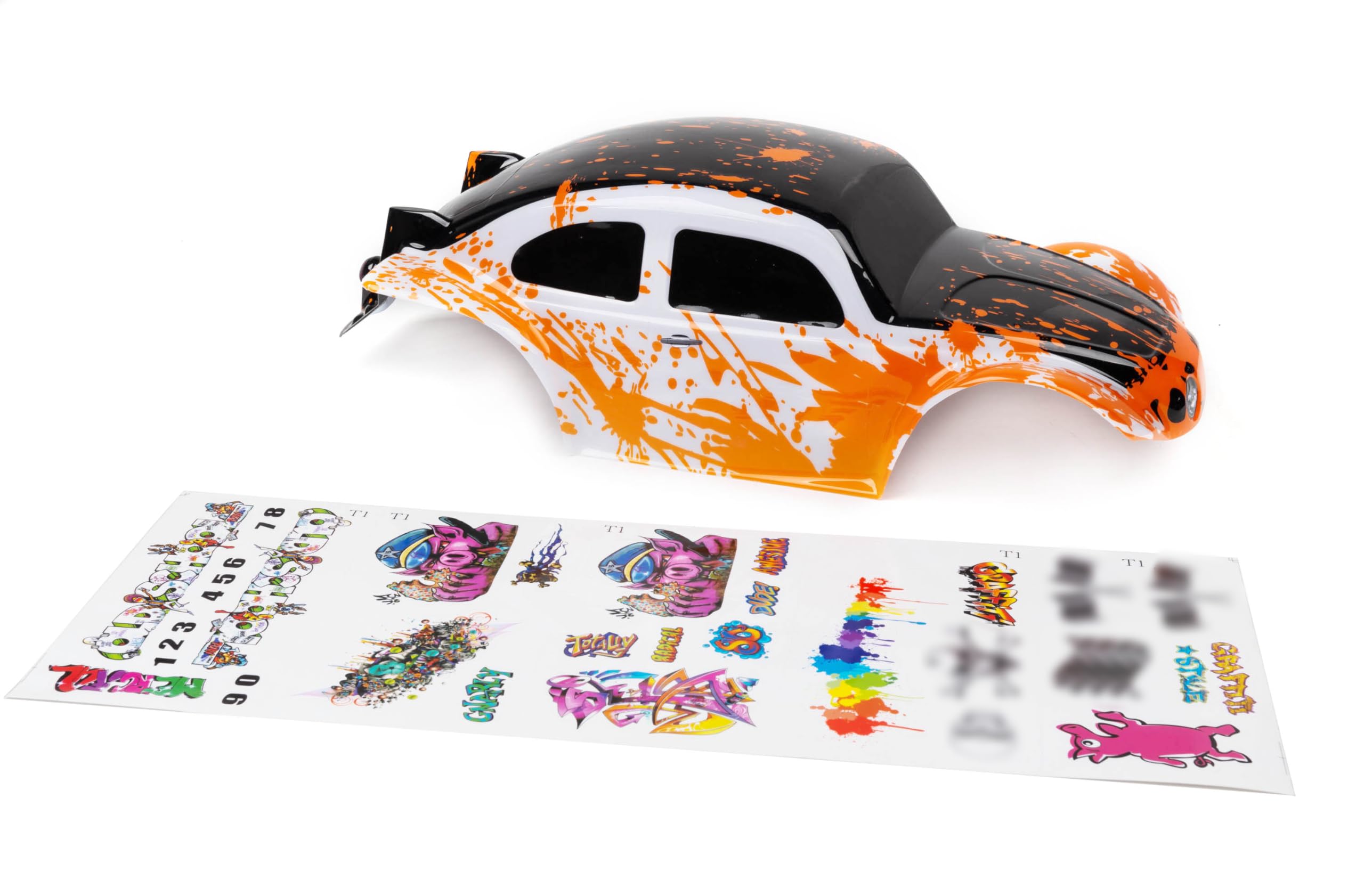 SummitLink Custom Body Compatible for 1/10 1/8 Scale RC Car or Truck (Truck not Included) (Muddy Orange Over White/Black)