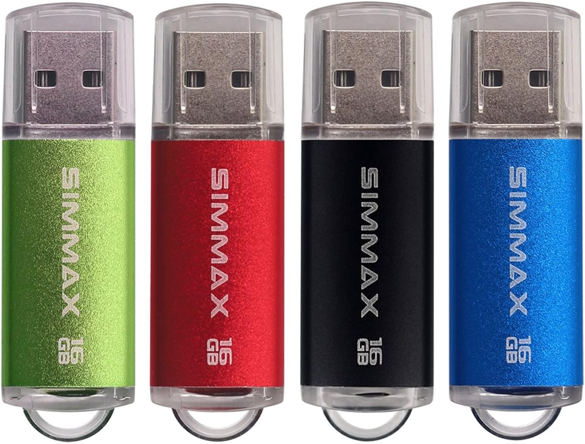 4 Pack 16GB USB 2.0 Flash Drive Memory Stick Thumb Drives (4PCS 16GB)