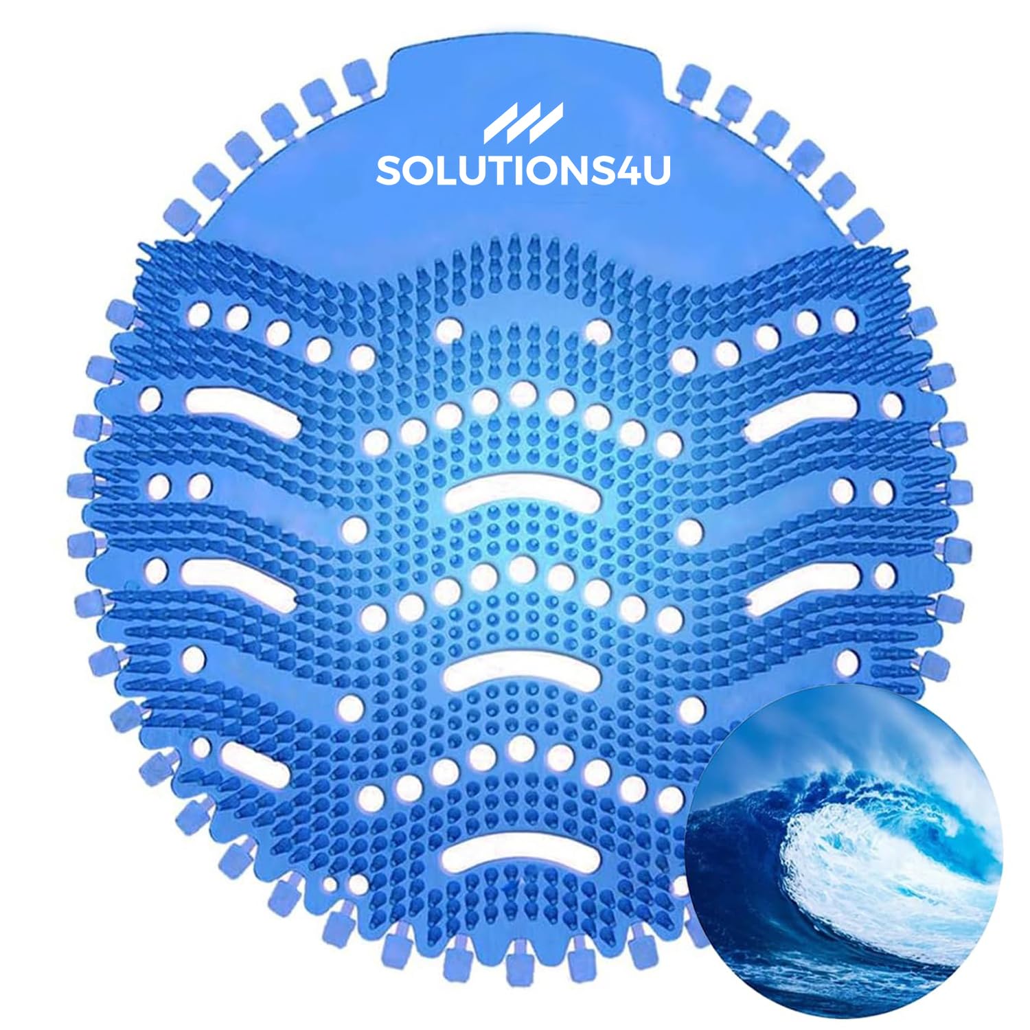 Urinal Screen Deodorizer (12-Pack) Anti-Splash Pads Cakes Odor Protection Mats Fresh 3D Wave Ocean Breeze for Toilets and Bathrooms W/Free Gloves Lasts for 30 Days