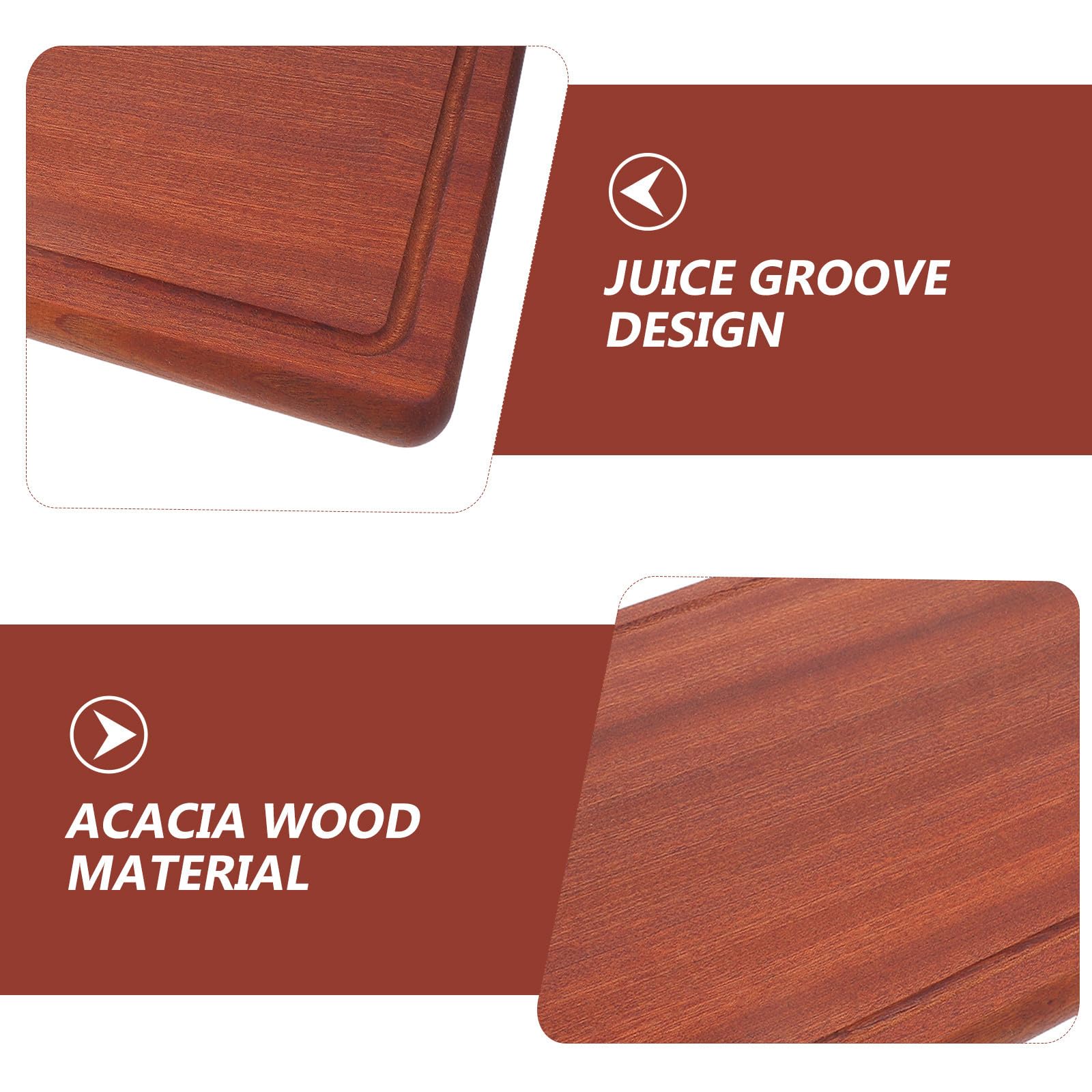 Tagliere da Cucina in Legno Massiccio 16x10, 6x0, 8" con Scanalatura