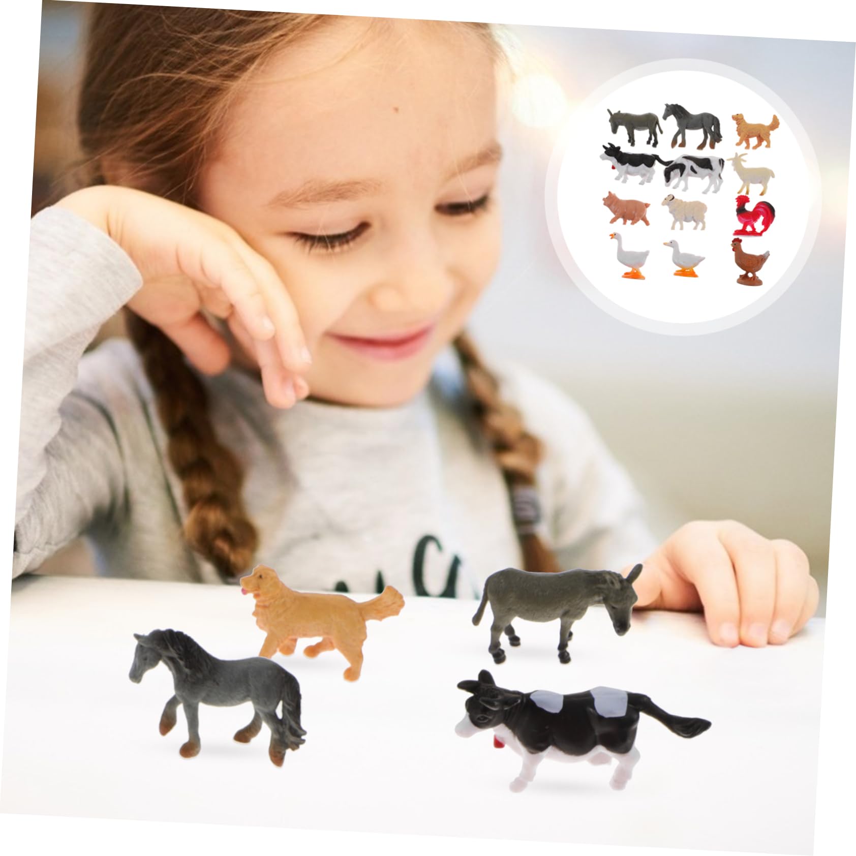 Cabilock 36piezas Figuras De Animales De Adornos Simulados para Decoración De Casa y Jardín Accesorios Educativos