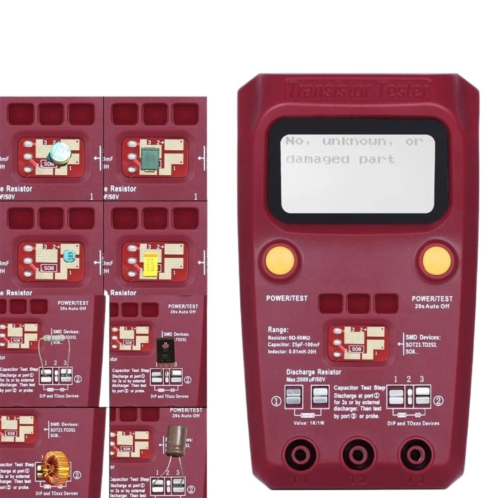 Multimetr cyfrowy, Cyfrowy Tranzystor ESR02 PRO Tester SMD Komponenty Dioda Trioda Rezystor Kondensator Cewka Miernik Multimetr z Pęsetą Wszechstronne możliwości pomiarowe