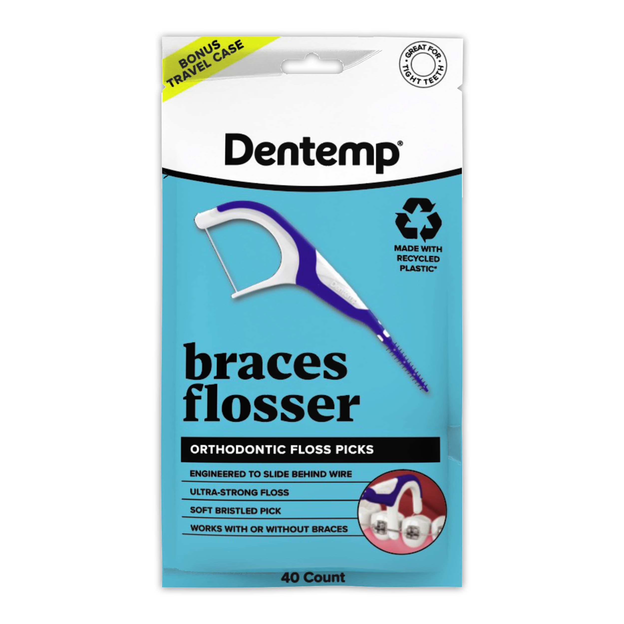 OrVance Braces Flosser - Designed for Braces for an Easy Effective Clean Ultra Strong Floss - 40 Count