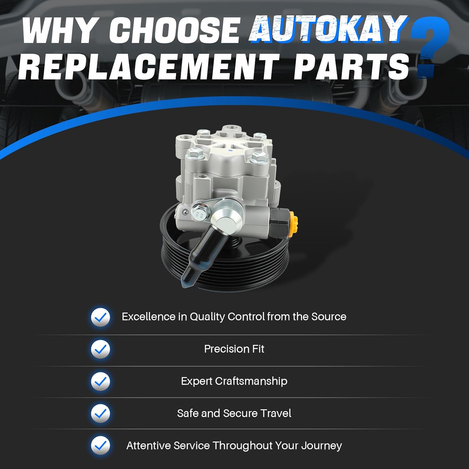 AUTOKAY Power Steering Pump Compatible with Toyota Tundra 2007-2018 443100C090 215486