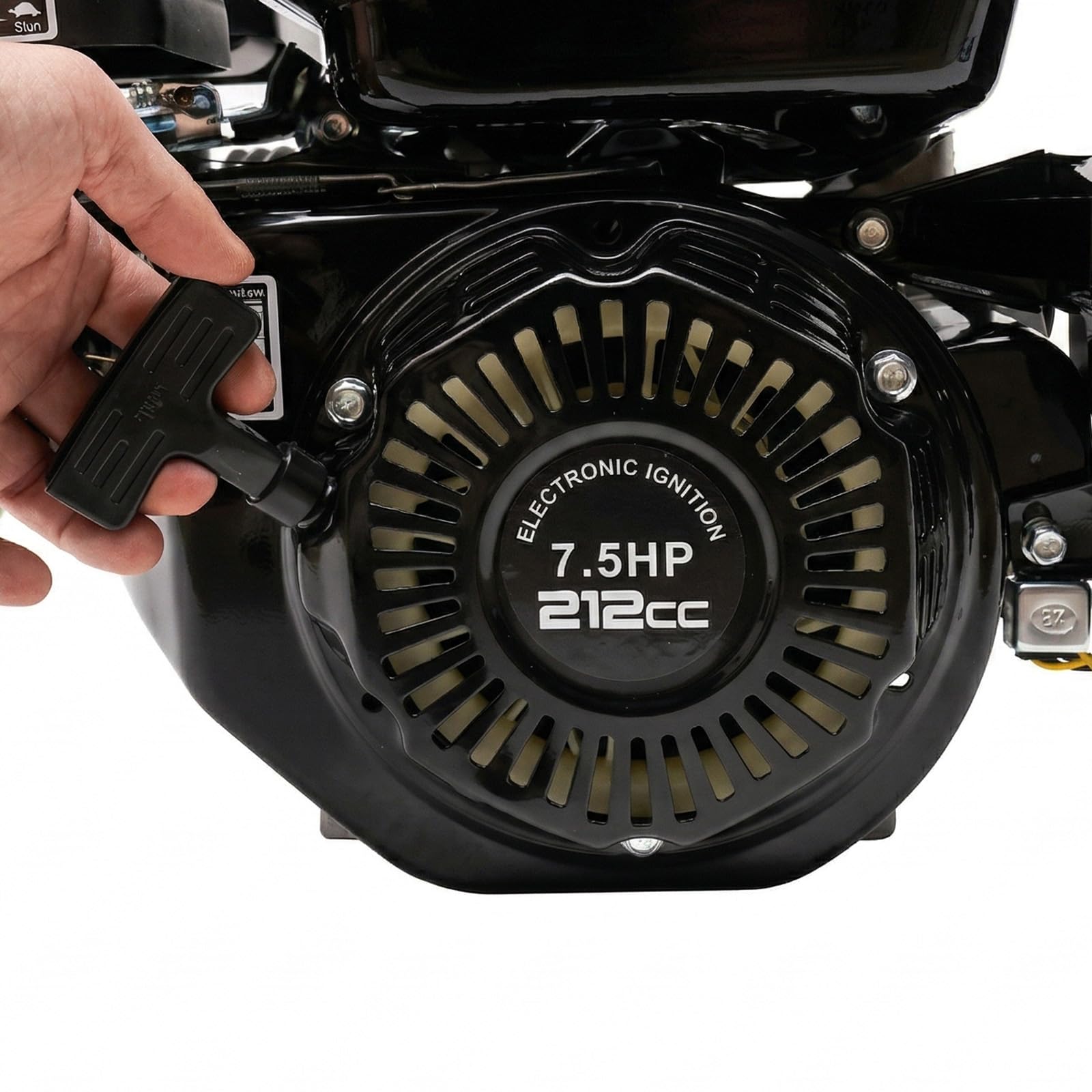 Motor de gasolina de arranque eléctrico, 4 tiempos, 7,5 CV, motor de gasolina con diámetro del cigüeñal de 20 mm, motor de gasolina industrial OHV de 212 cc, motor de gasolina de 3600 RPM para