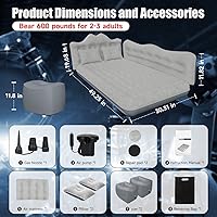 Vista 6 de colchón de aire para coche, colchón inflable para SUV y camión, colchón de aire para asiento trasero, cama inflable para camping, colchón de aire
