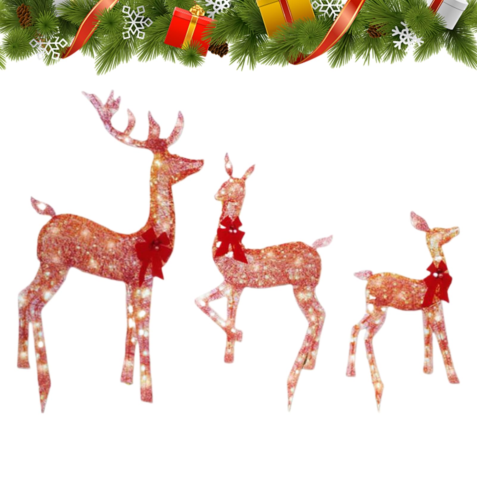 Renne de Noël illuminé en acrylique ajouré 2D pour décoration festive de jardin et terrasse