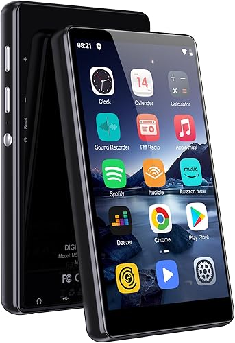 SWOFY M503Pro - Reproductor MP3 de 80 GB con Bluetooth y WiFi, pantalla táctil de 4.0 pulgadas, reproductor de MP3 con altavoz, reproductor de