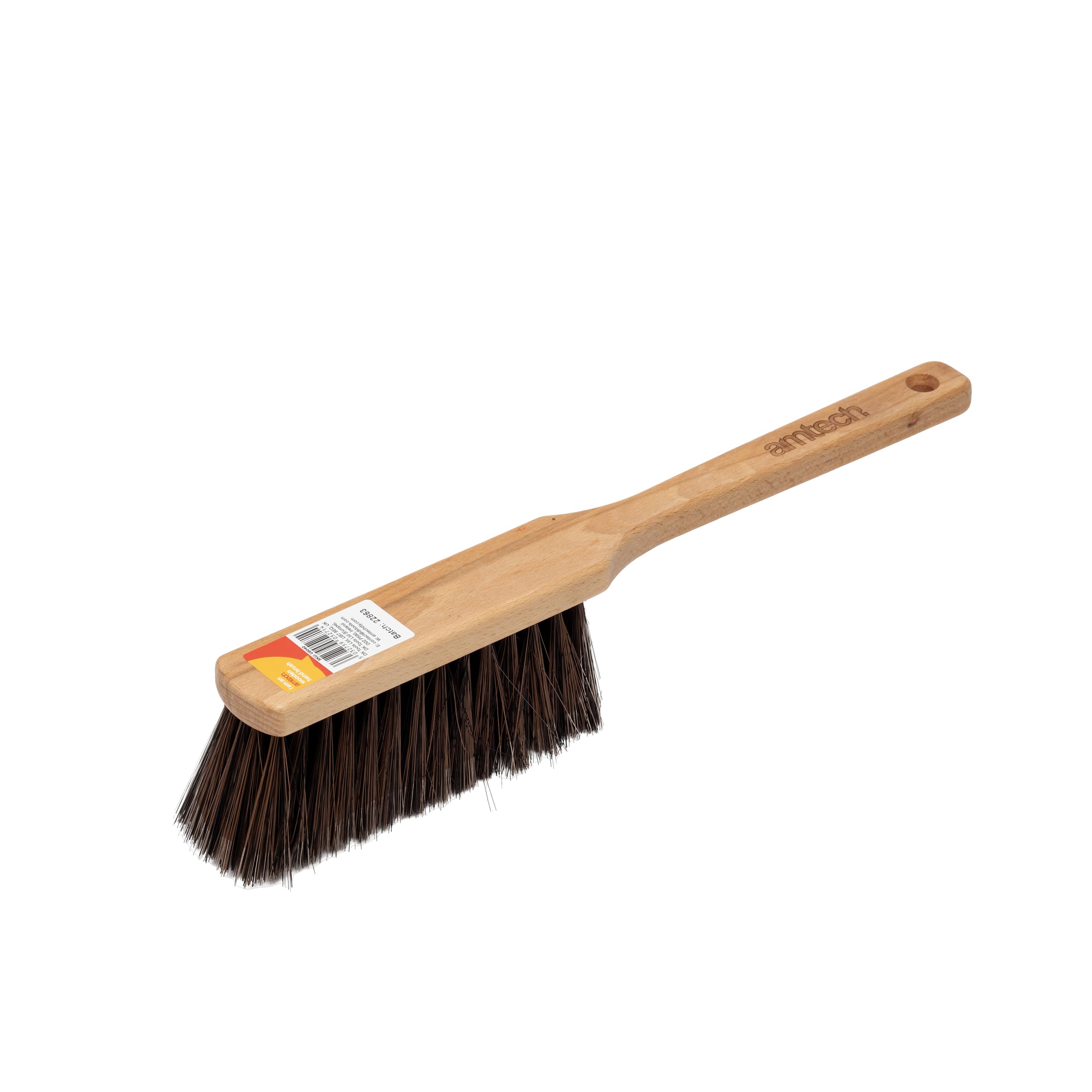 Amtech 360mm Wooden Hand Brush, Firm Bristles with Comfortable Grip, Ideal for Indoor and Outdoor Cleaning Tasks