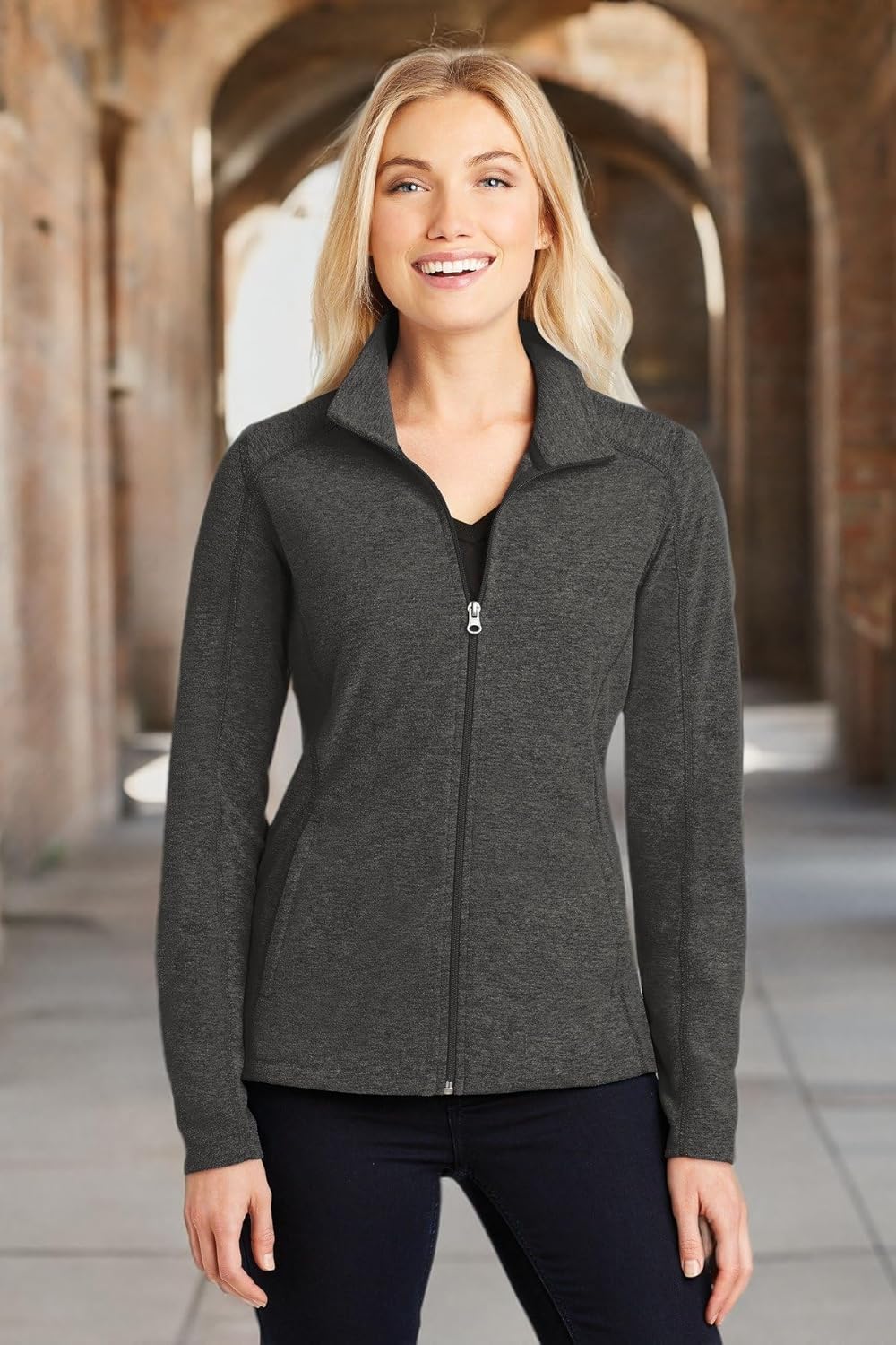 Port Authority Women's Heather-Micro fleece Full-Zip Jacket - Image 9