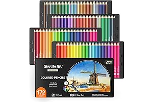 Shuttle Art 172 Premium Adult Color Pencils for Coloring Book Masterpieces