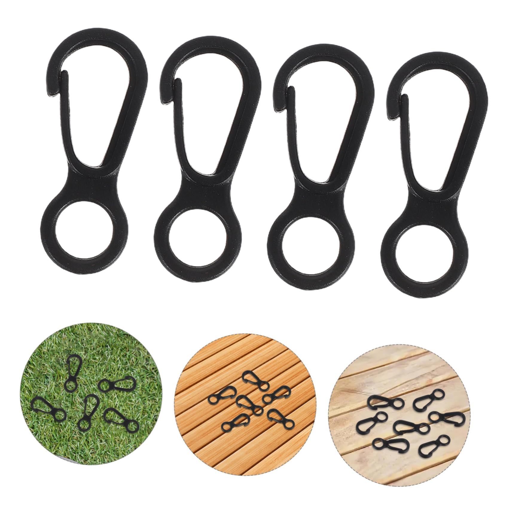 Mini Mousquetons en Plastique De 8, Lot de 50 Crochets Multifonctions, Fixation Rapide Et Résistance Aux Intempéries, Accessoires Compacts pour Camping Et Randonnée en Plein Air