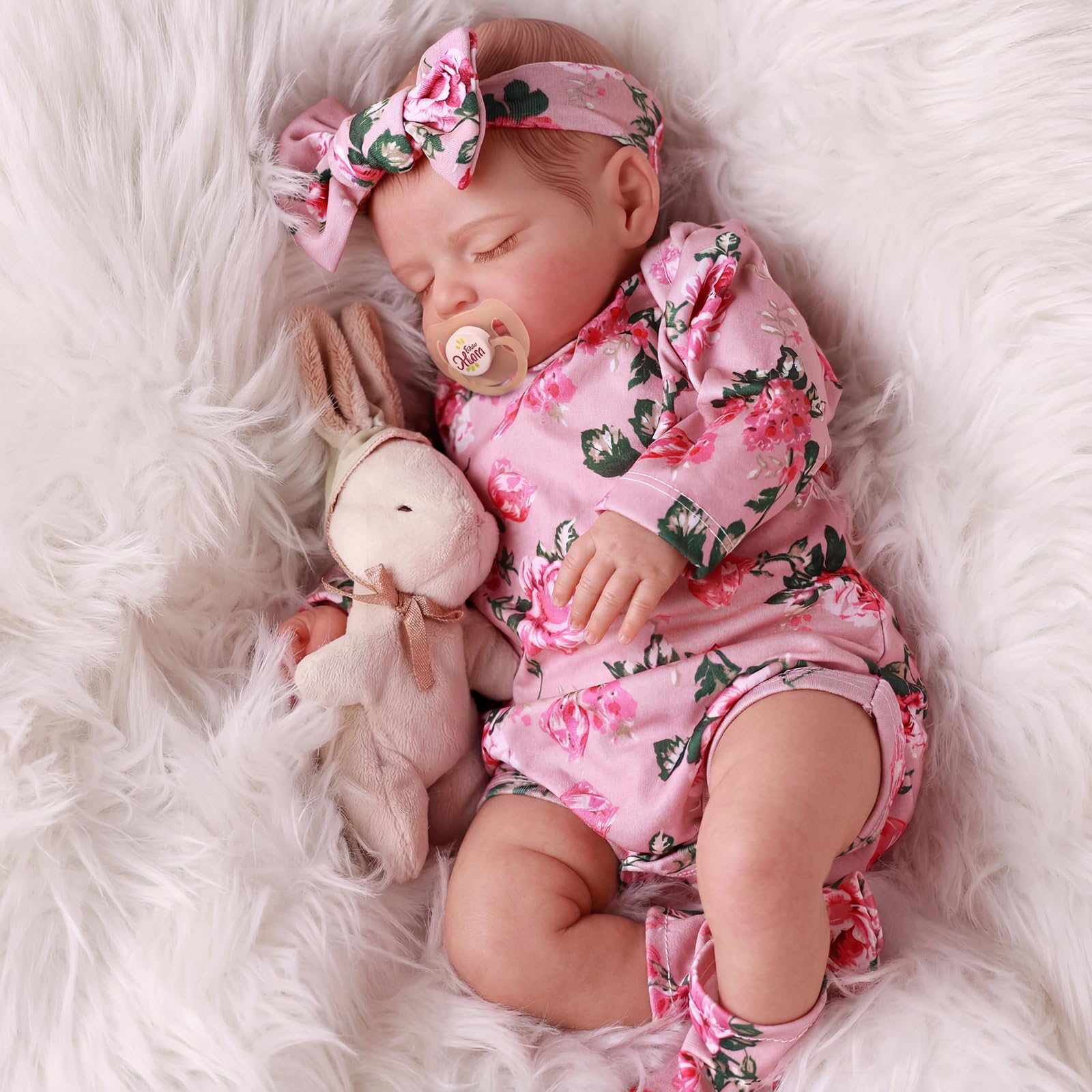 BABESIDE Reborn Babypop 50cm, Slapend Levensecht Meisje | Zacht Stoffen Lichaam, Echt Lijkend Inclusief Accessoires, Cadeau Voor Kinderen Vanaf 3 Jaar En Verzamelaar