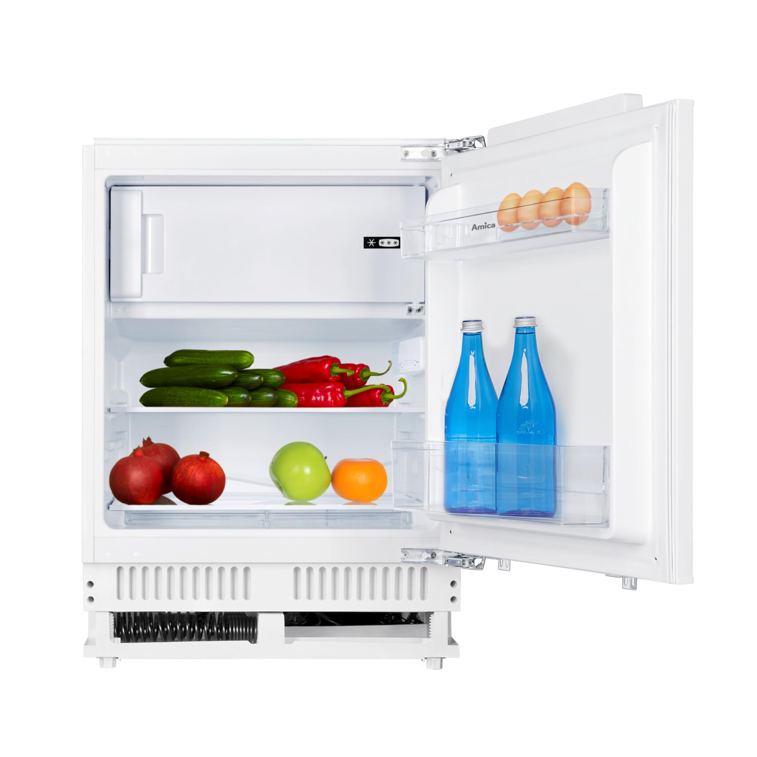 Amica Unterbau Kühlschrank mit Gefrierfach für 82 cm Nische Festtür-Technik elektronische Steuerung Inverter Kompressor Tür-Offen-Alarm
