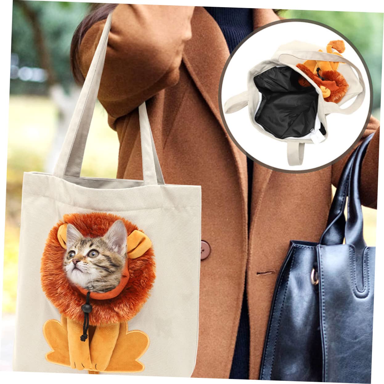 VICASKY Pet Carrier Bag Design Soft-Sided Cat Travel Bag Large Capacity Breathable Canvas Comfortable for Outdoor Use