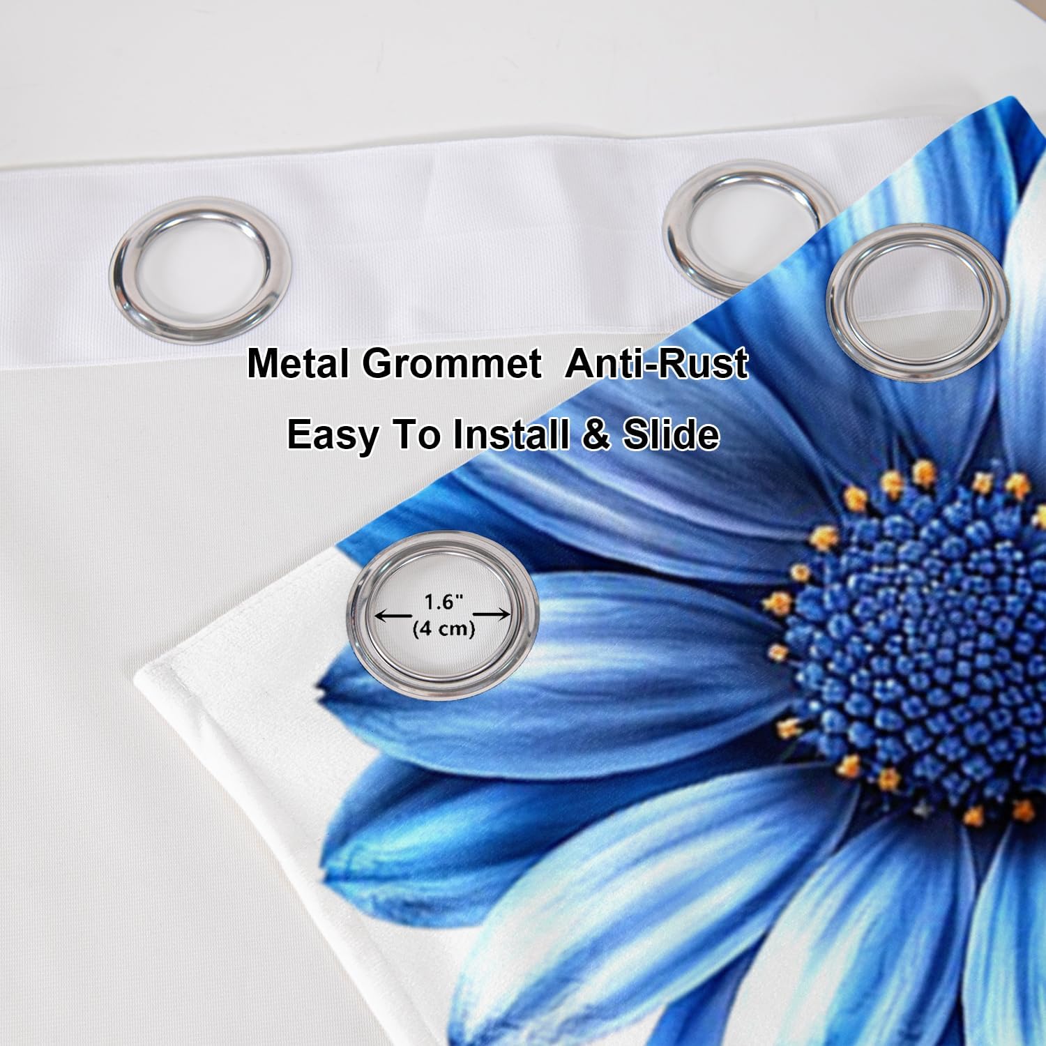 AILONEN Black Cat Window Curtain,Blue Flower Dreamcatcher Window Treatments Drapes for Kids Girls Teens,Cute Animal Print Drapes Curtains for Bedroom Living Room, 52" W x 63" H (2 Panels)