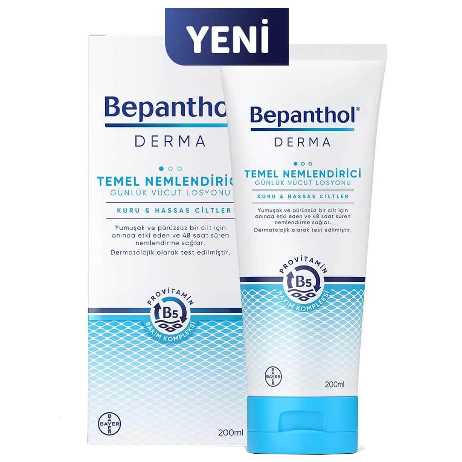 Bepanthol Derma Temel Nemlendirici Günlük Vücut Losyonu 200 ml l Kuru ve Hassas Ciltler