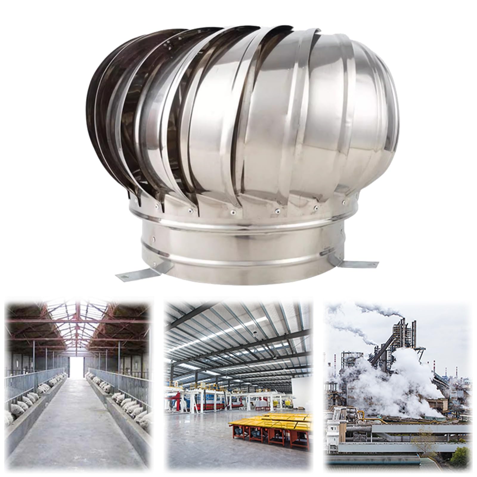 Chapeau de cheminée rotatif en acier inoxydable haut de gamme de 400mm