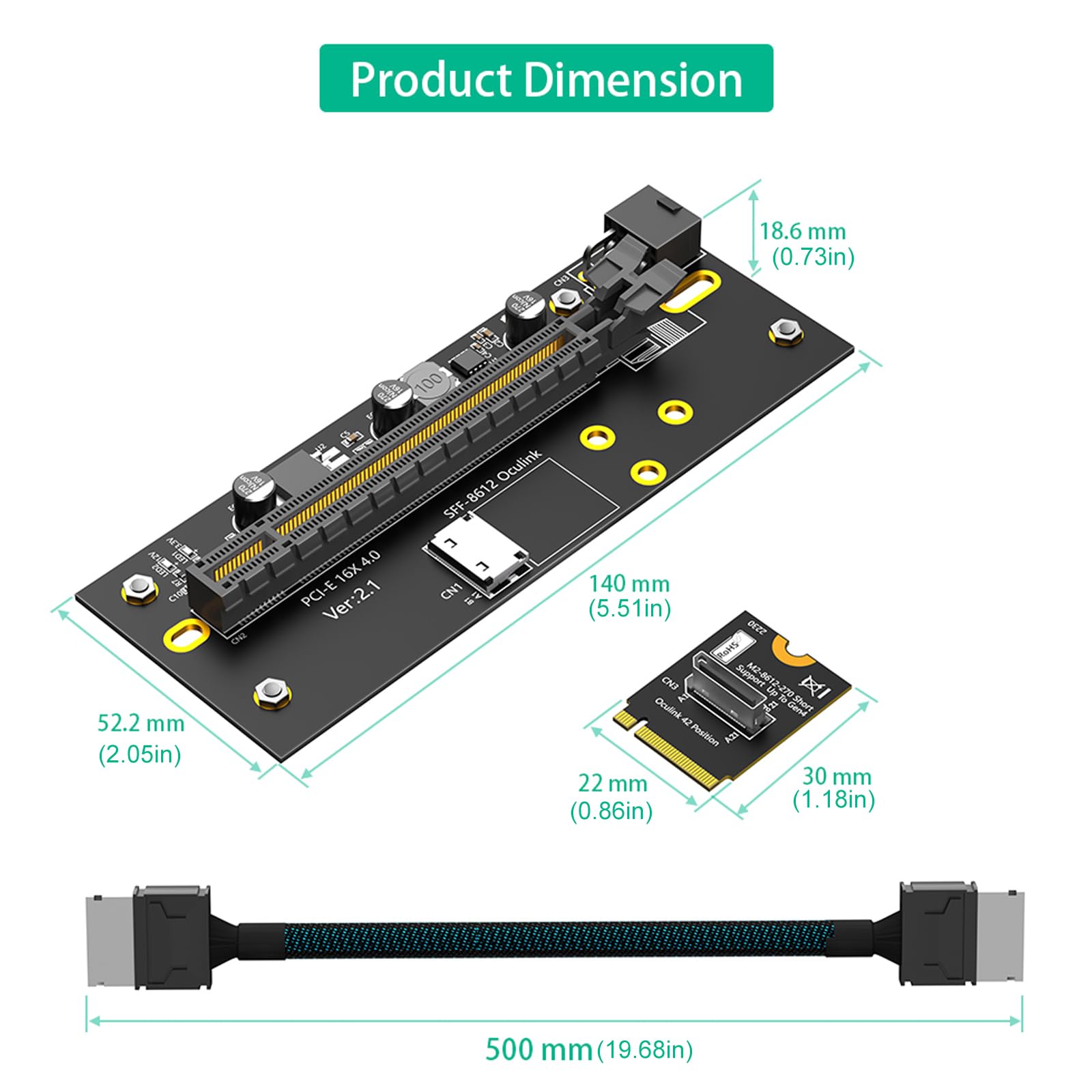 PCB Gen4 X16 Erweiterungssteckplatz Adapterkarte, B