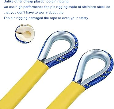 8mm Climbing Static Rope 60m High Strength with 2 Carabiners