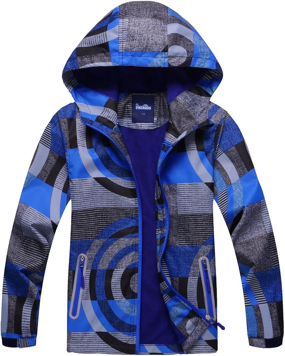 M2C Boys Hooded Full-Zip Windproof Fleece Lined Active Jacket : Sports & Outdoors