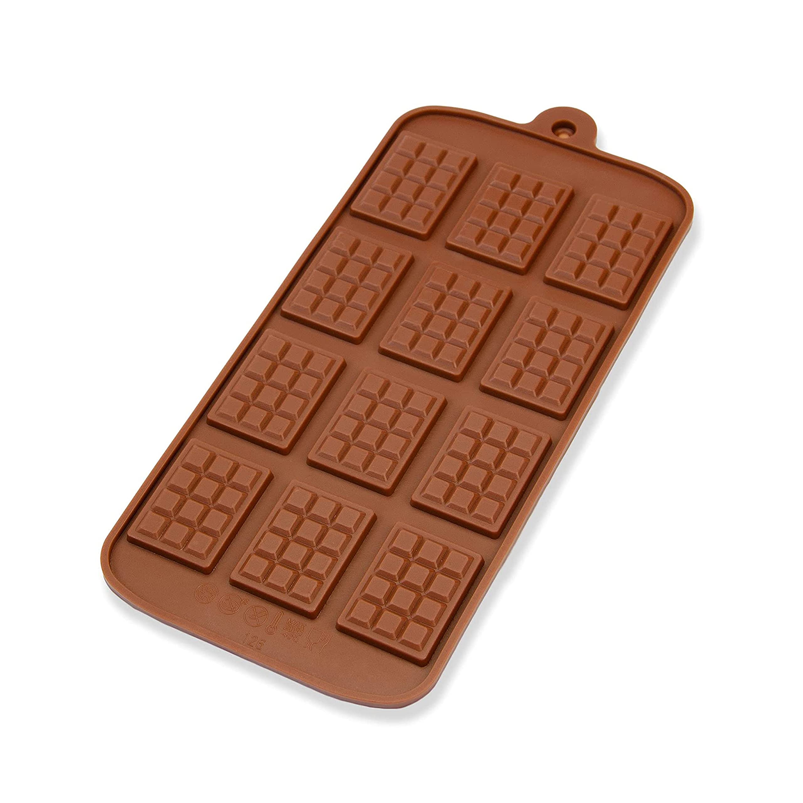 BlueFox Molde de silicona con 12 placas de chocolate, molde para cubitos de hielo, bombones, bombones, galletas para perros, 21 x 10,5 x 0,5 cm, caramelos, aperitivos, tartas, tartas, regalo, color