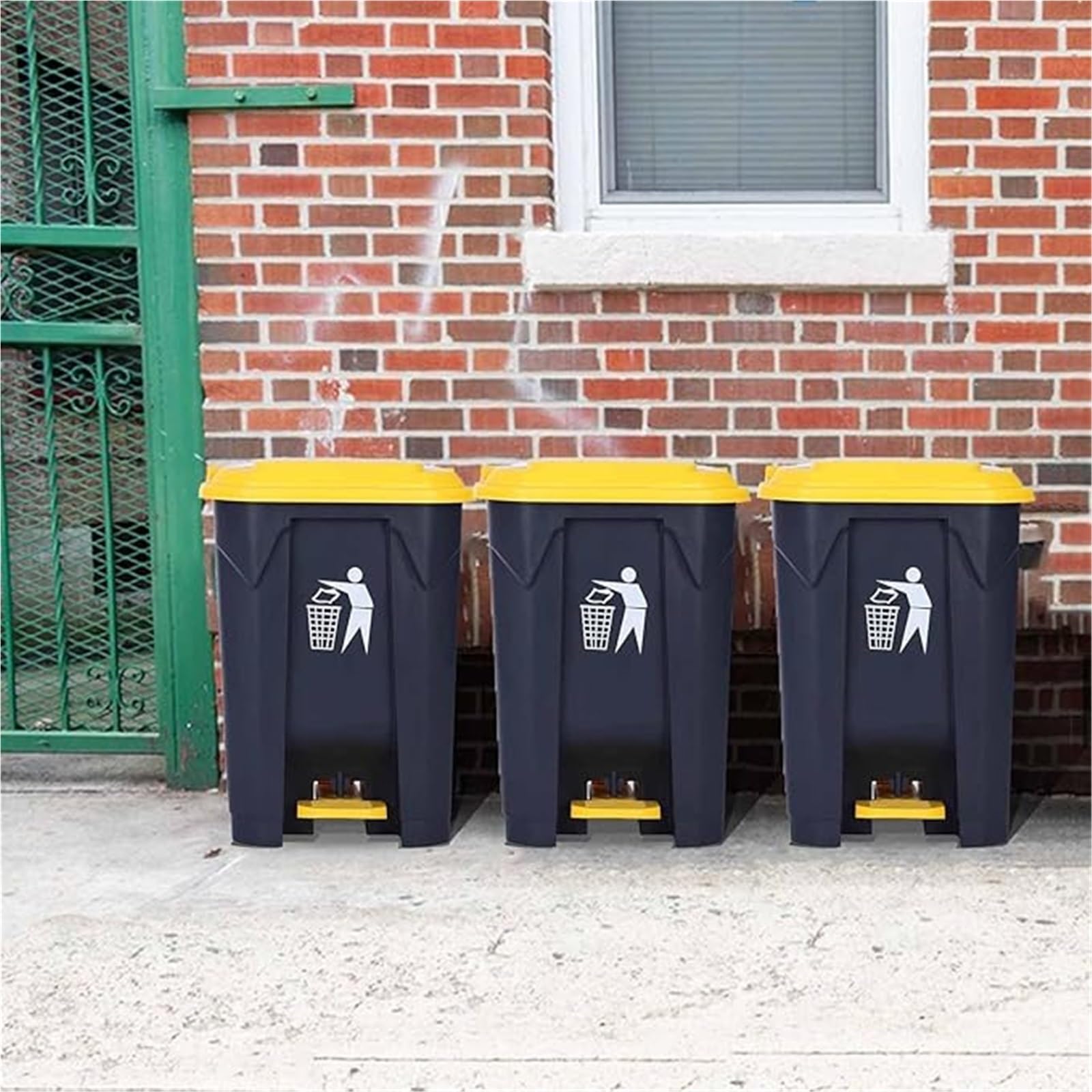 Bote Basura con Pedal 30L 50L 80L 100L Residencial Y Comercial, Con Tapa, Contenedor Basura Con Eliminación Manos Libres, Perfecto For Hogar Y Garaje(30L)