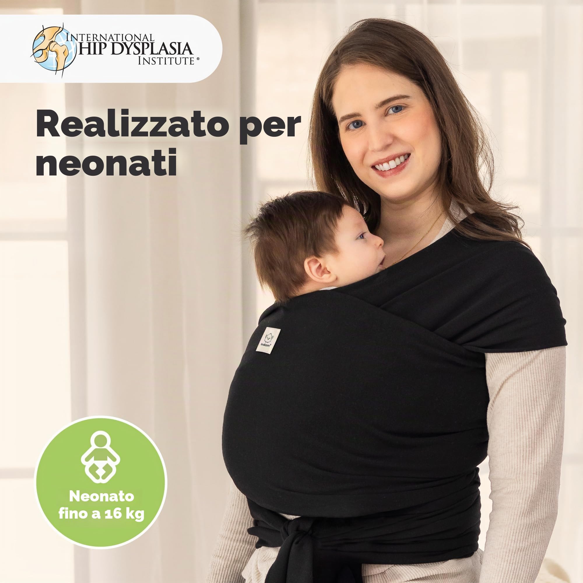 KeaBabies Baby Wrap Carrier - Tutto in 1 Original Baby Carrier Fascia da Neonato a Bambino, Facile da Indossare, Legatura Senza Mani, Leggero, Impacchi per Bambini Traspiranti (Trendy Black)