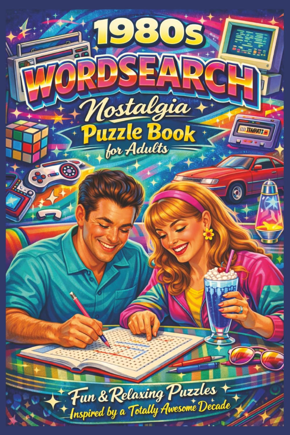 1980s Wordsearch Nostalgia Puzzle Book for Adults: 50 Fun & Relaxing Puzzles with Solutions Inspired by Awesome 1980s