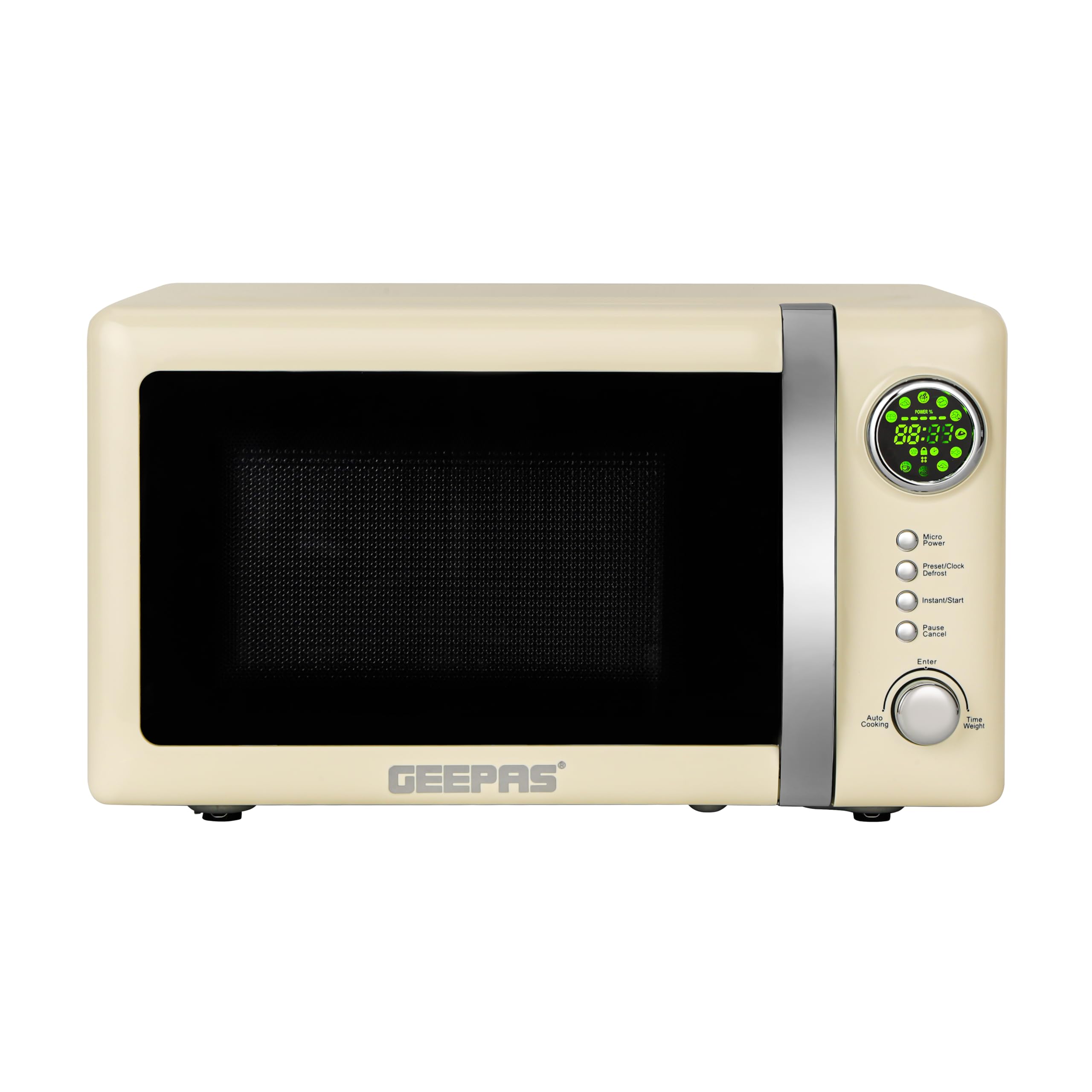 Geepas Digital Micro Wave Oven 20L Capacity|700W Microwave Oven with Multiple Cooking Menus |Reheating & Defrost Function |Child Lock |Digital Controls