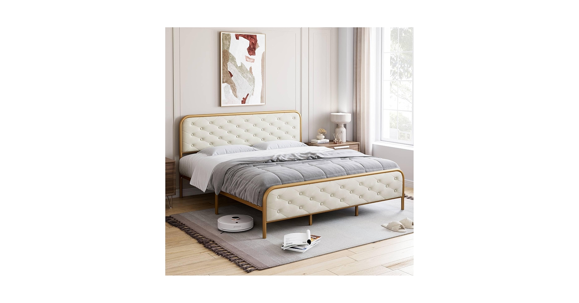 Amazon.com: IDEALHOUSE 2024 New Full Bed Frame, Luxurious