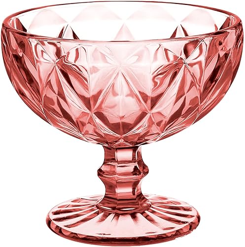 Cuencos para servir Pink Cruise Postre Bowl 8.5 fl oz Tazón de helado Vajilla de vidrio