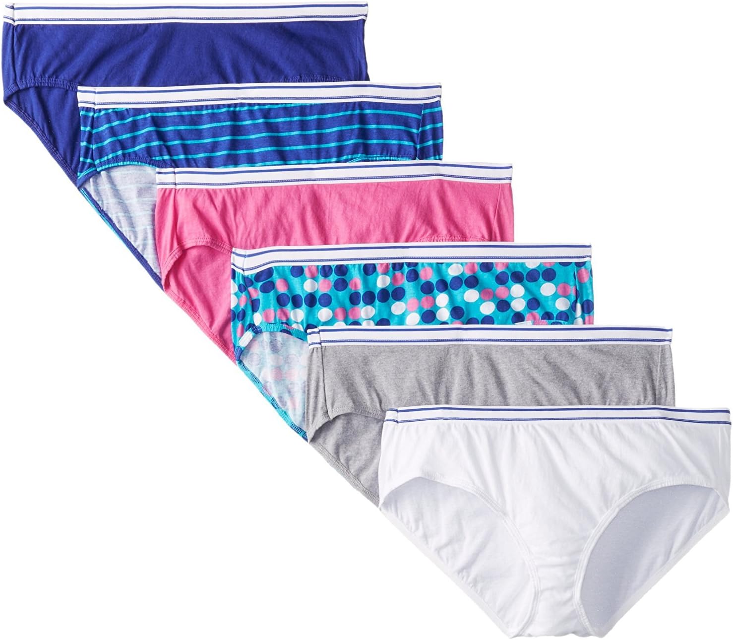 Haneswomens Cool Comfort Cotton Sporty Hipster Panties 6-Pack Hipster Panties