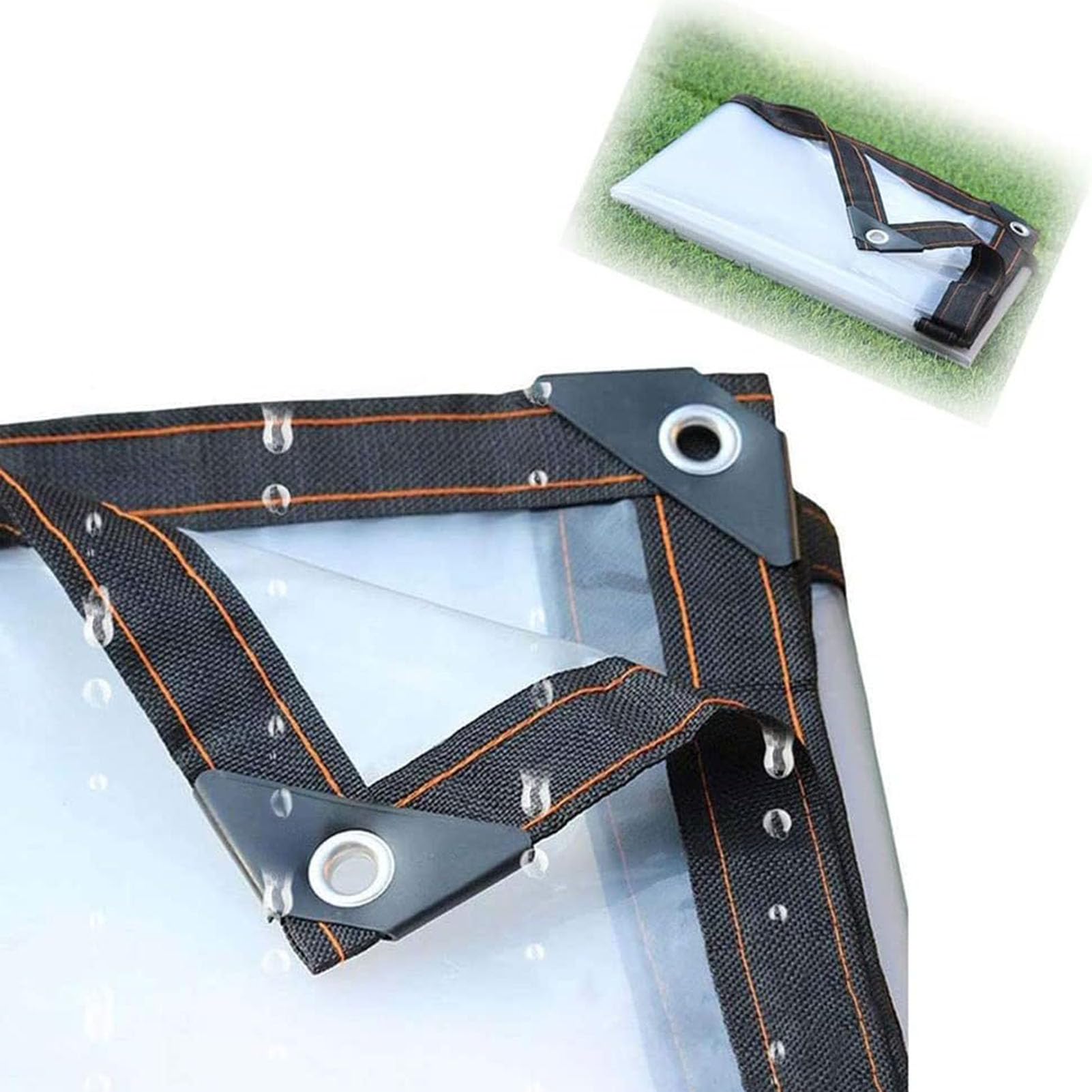 Heavy Du Bâche transparente imperméable de 3 x 4 m avec œillets – Bâche polyvalente pour camping, construction, sto et protection lourde d'équinte