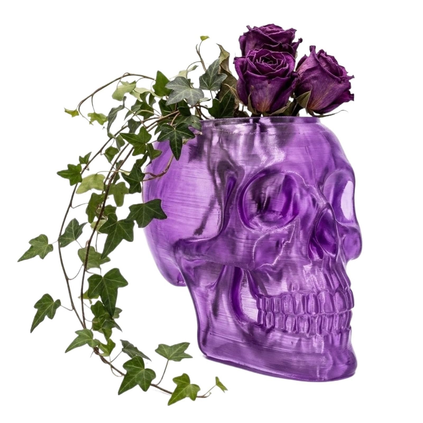 Gothic Skull Wall Vase Translucent Skeleton Head Flower Pot Planter