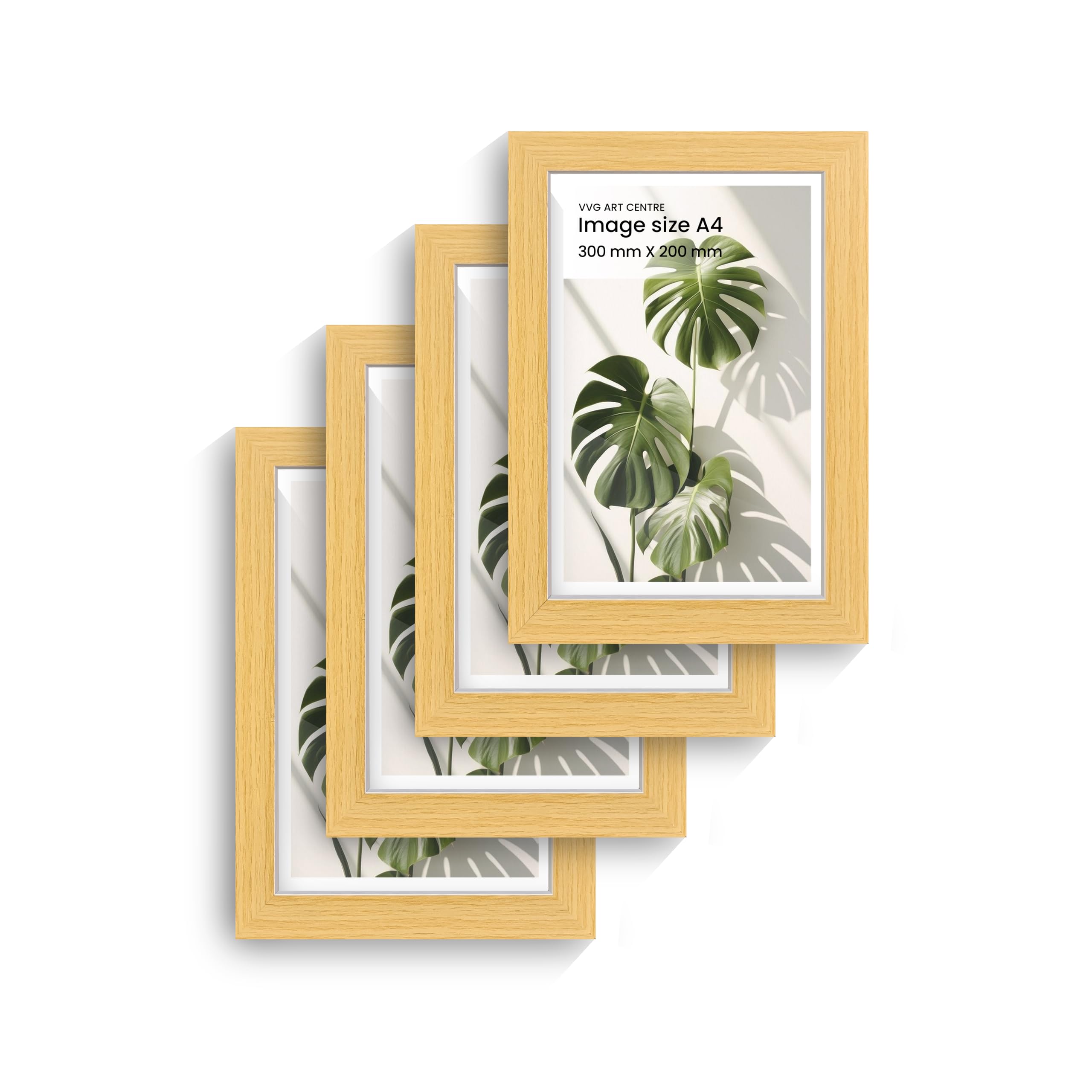Premium A4 size Wall Photo Frame Set of 4 |Light wood & Black colour | Modern Wall Hanging Picture Frames | Polystyrene Frame for Home & Office-image-32