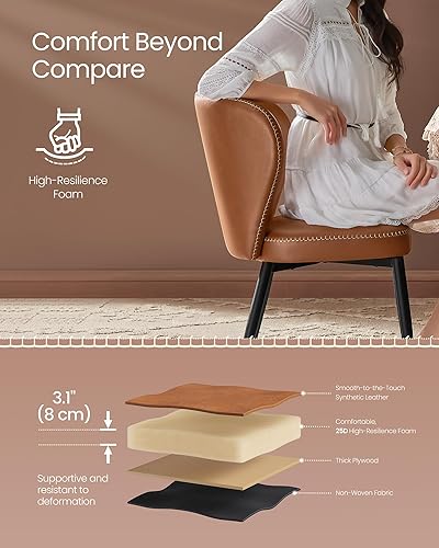 Miniatura 7 de VASAGLE Colección EKHO - Juego de 2 sillas de comedor, sillas de cocina tapizadas, asiento cómodo, cuero sintético con costuras, fácil montaje, sala