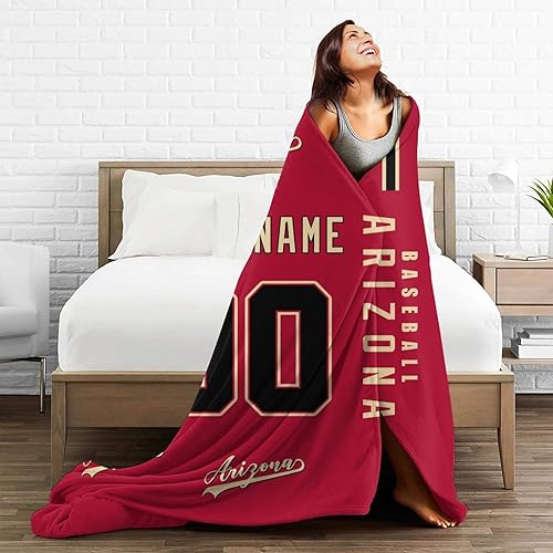 Miniatura 6 de Arizona - Manta de franela personalizada para cama, sofá con nombre de número personalizado, para hombres, mujeres, niños, regalos para fanáticos de