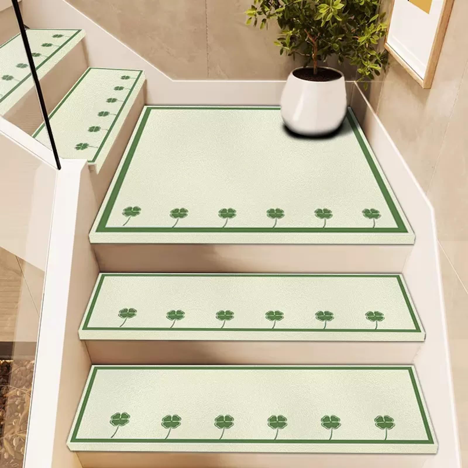 WEKONUMEX Stair Treads Carpet, Bullnose Carpet Stair Treads Non Slip Multiple Sizes Multicolor(B,15x(30x100cm/11.8x39.4in))
