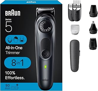 All-in-One Style Kit Series 5 5471, 8-in-1 Trimmer for Men with Beard Trimmer, Body Trimmer for Manscaping, Hair Clippers & More, Ultra-Sharp Blade, 40 Length Settings, Waterproof