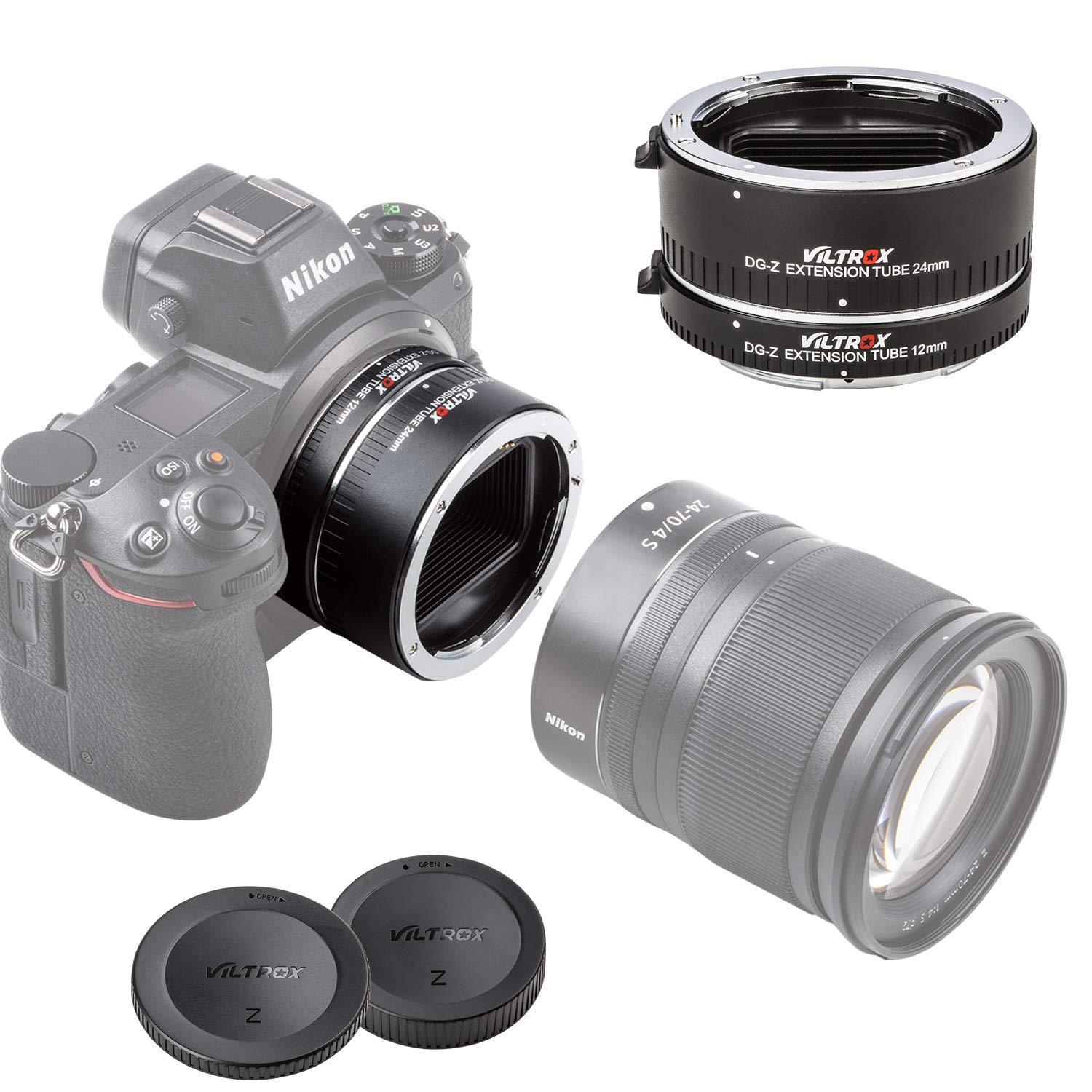 VILTROX DG-Z Tube d'extension Automatique Macro (12 mm + 24 mm) pour Nikon Z Mount Z6 Z7 Z50 appareils Photo