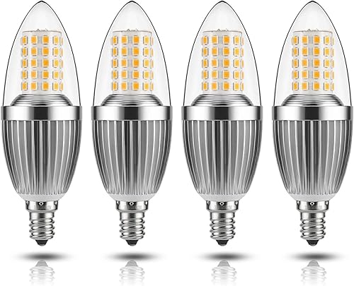 Miniatura 9 de Bombilla LED para candelabro, no regulable, equivalente a 100 vatios, bombillas LED de vela de 12 W, luz blanca diurna 6000 K, 120 V, 1200 lúmenes,