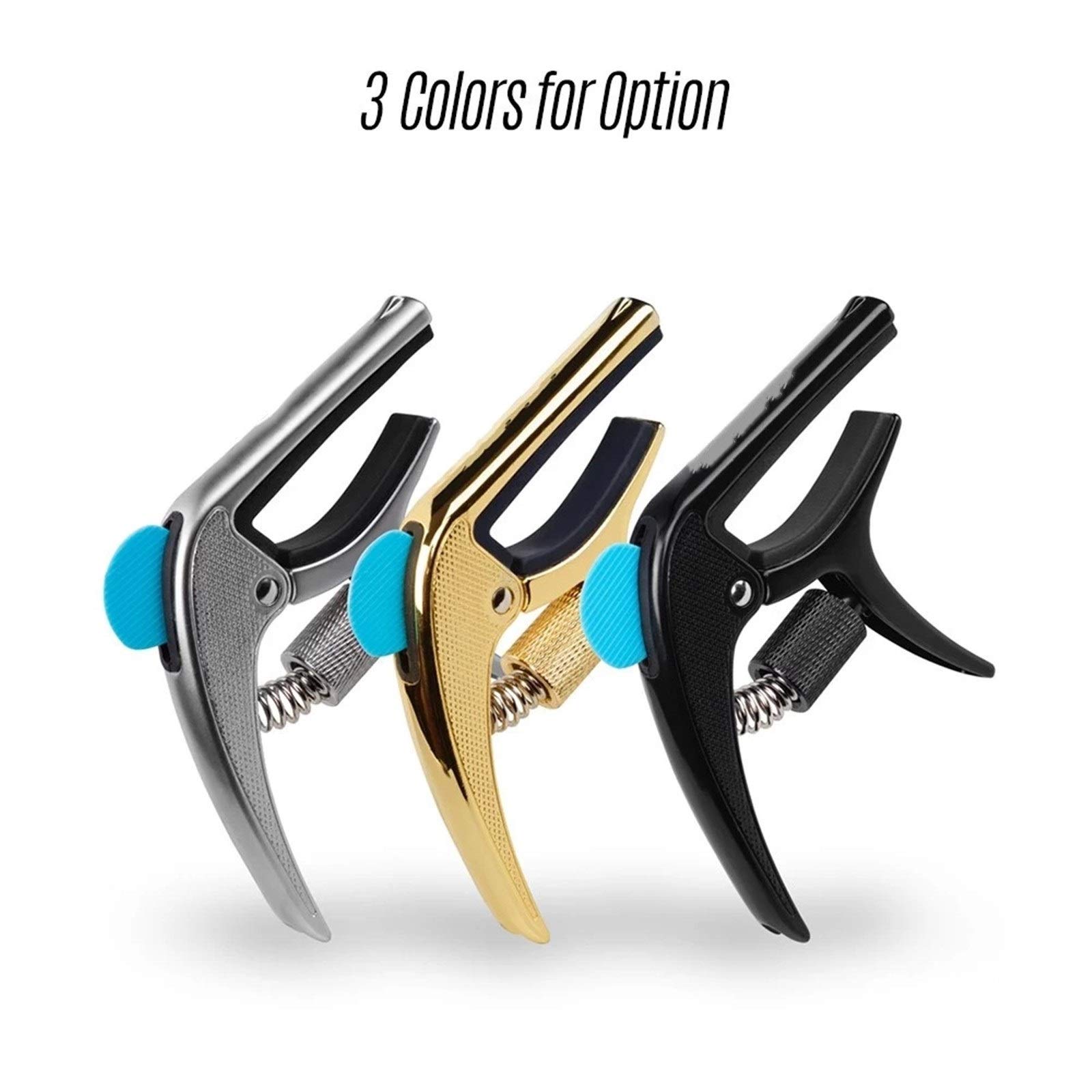Cejilla para guitarra acústica Multifuncional Guitarra para una sola mano Capo Abrazadera Aleación de zinc con extractor de clavijas de puente Ranura para púas de guitarra (Color : Silver, Size : One