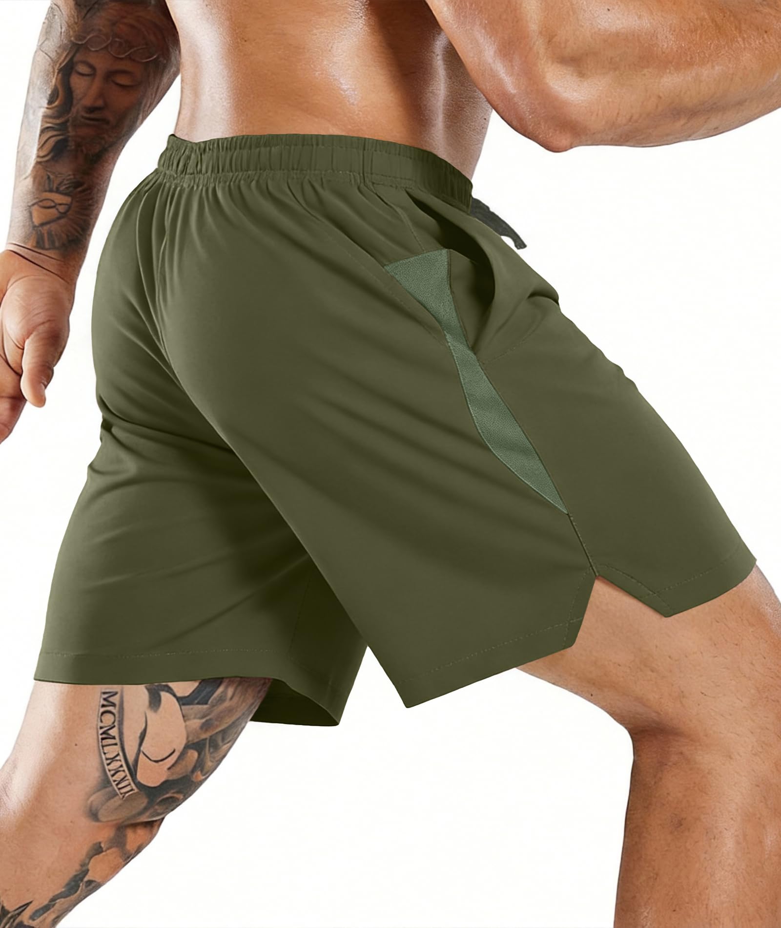 Elainone Kurze Hosen Herren Sporthose Shorts Herren Sommer mit Taschen Stretch Sport Shorts für Basketball Gym