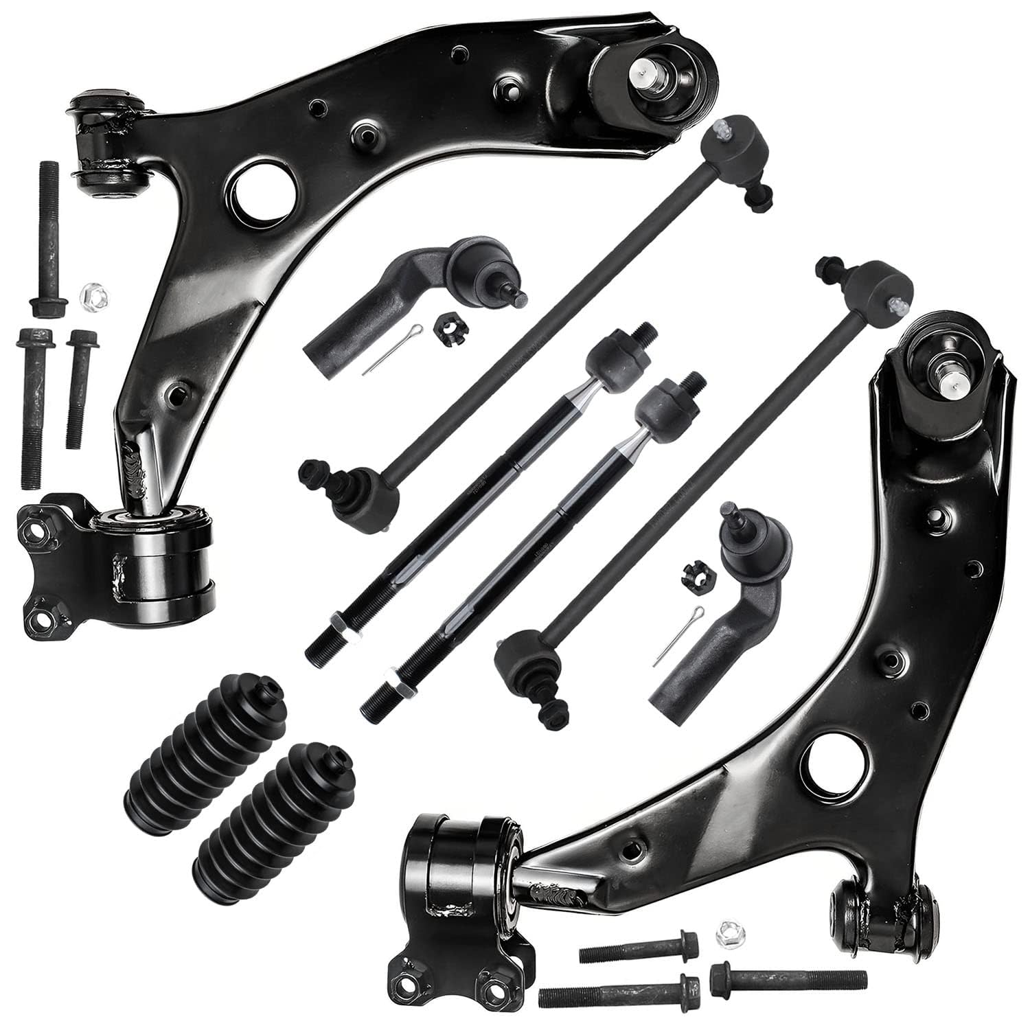 Detroit Axle - Front Lower Control Arm &amp; Inner Outer Tie Rods + Sway Bar