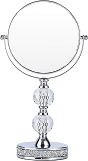 Makeup Mirror, 360 Degree Swivel Vanity Mirror, Crystal Cosmetic Mirror, 1X/5X Magnifying Double Sided Mirror,Adjustable Makeup Mirror M020