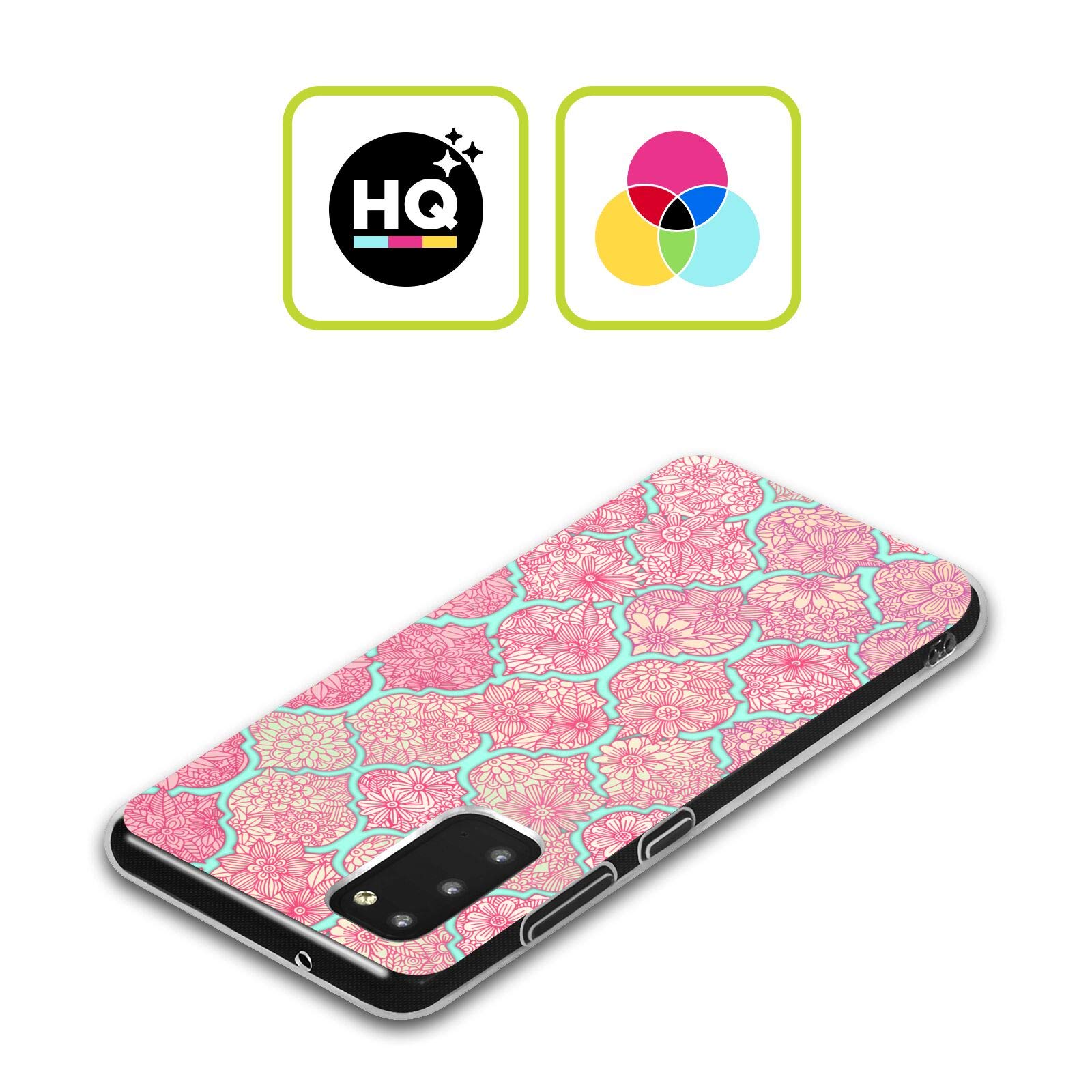 Head Case Designs Officially Licensed Micklyn Le Feuvre Pink and Teal Moroccan Gel Case [Military Grade Protection] Compatible with Samsung Galaxy A54 5G