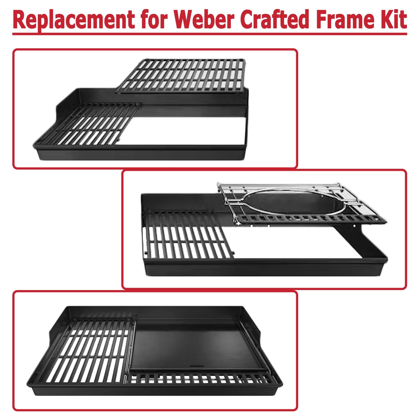 PETKAO 7672 Plaque De Cuisson à Dessus Plat Pour Barbecue Weber Made Grill Genesis II 300/400 Series, Genesis S/E-325S EX-325S SX-325S Pièces De Rechange Pour Barbecue Weber Spirit/Smokefire EX4 EX6