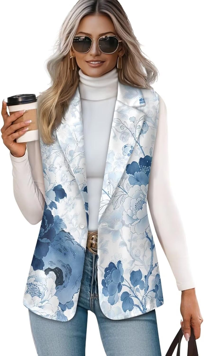 Womens Casual Suit Vest Sleeveless Vest for Women One Button Blazer Jackets Women's Outerwear Vests Waistcoat